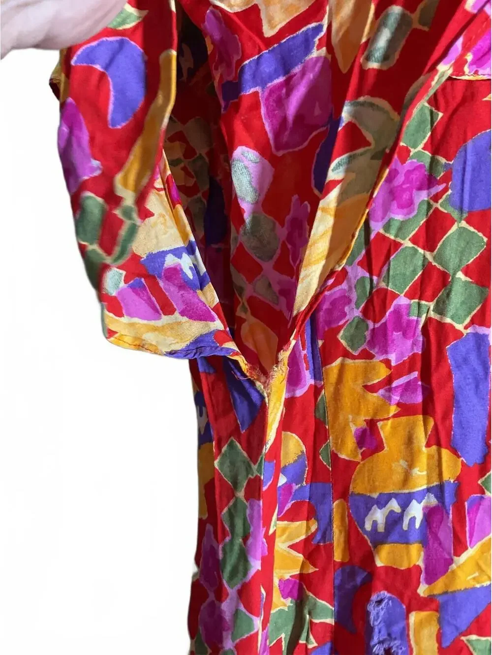 Vintage Lanz Originals Colorful Floral Button-Front Midi Dress Sz. 16